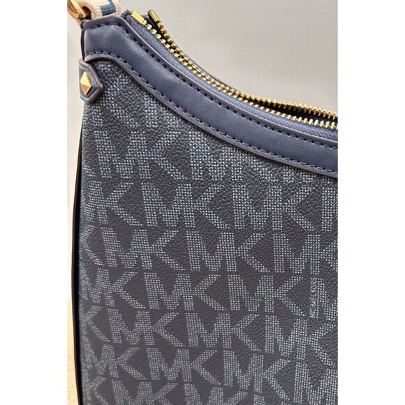 Michael Kors Jet NWT Large Tote Bag Navy Blue Logo Shoulder Handbag 11 X 15 X 5" - Picture 12 of 14
